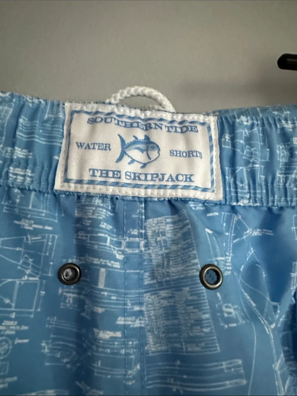 Men's southern tide Light Blue Nautical Print Swim Trunks size XL